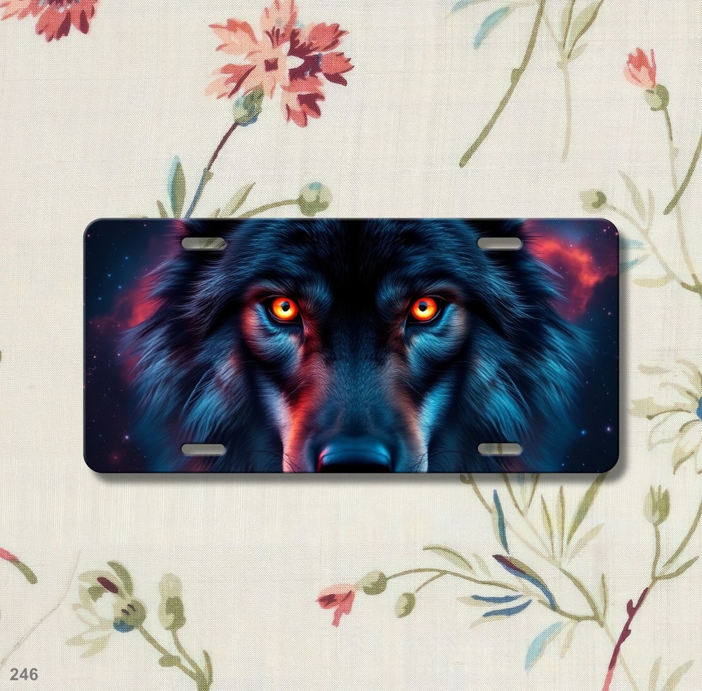 Powerful Wolf License Plate Add Text Front Bumper Plate Anniversary Gift