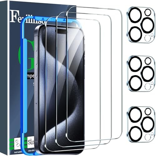 3 Pack Screen Protector for iPhone 15 Pro with 3 Pack iPhone 15 Pro 6.1 INCH