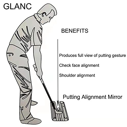 Golf Putting Practice Mat Set with Alignment Mirror & Upgraded Putting Mat