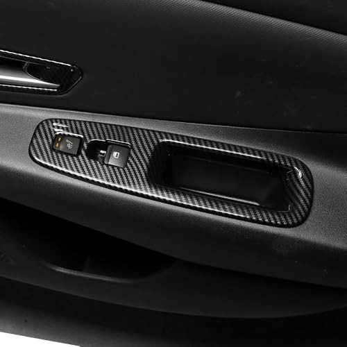 Door Lock Glass Control Button Panel Cover Window Lift Switch Panel Trim carbon