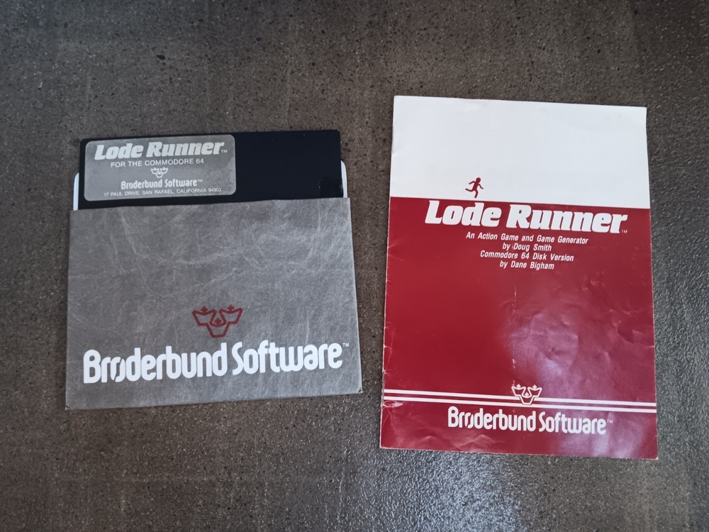 Commodore 64 Lode Runner Disk & Manual Only Computer Game Software Tested/Works
