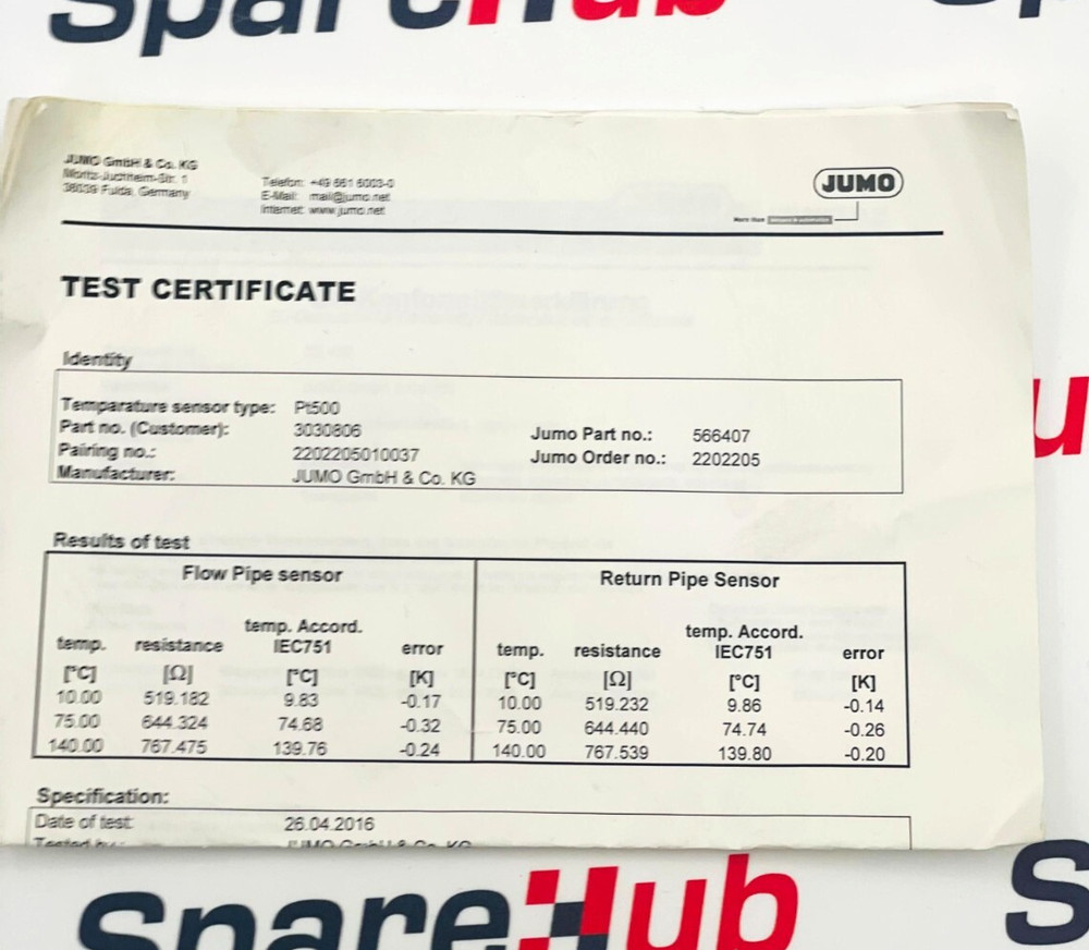 JUMO DE-06-MI004-PTB011 Temperature Sensor
