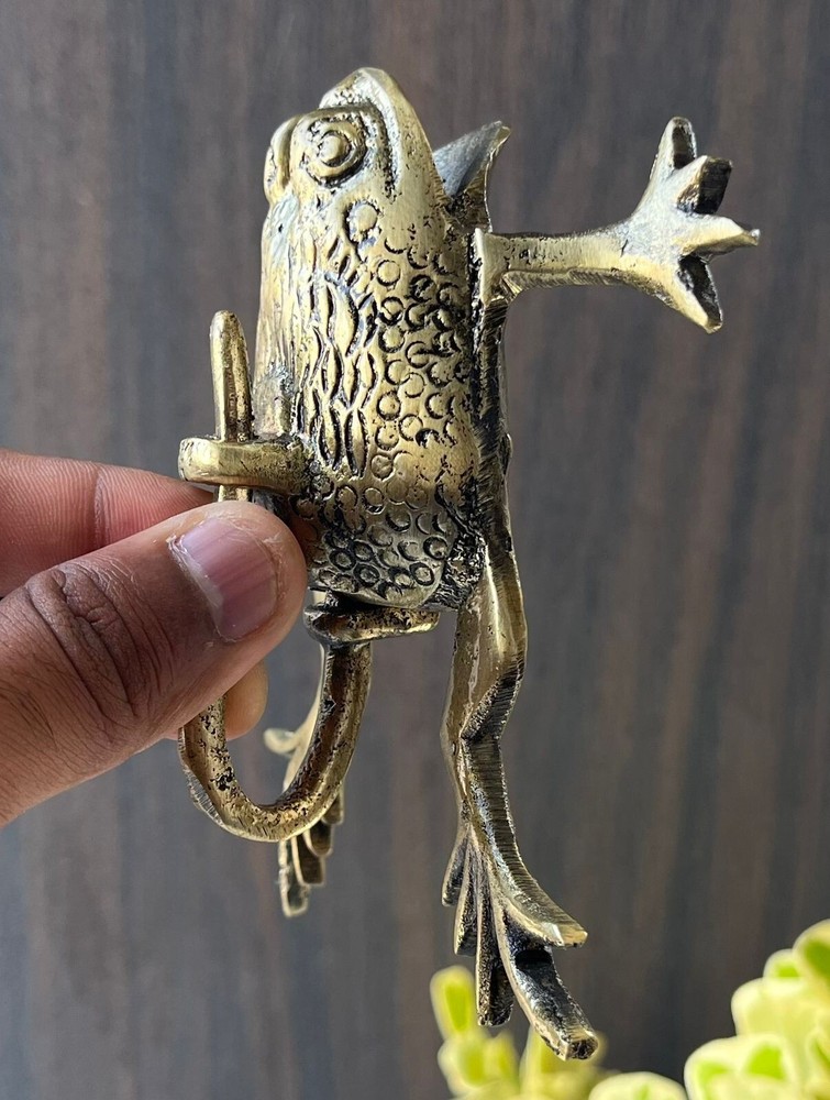 Old Vintage Brass Frog Shape Rare Tricky System Padlock