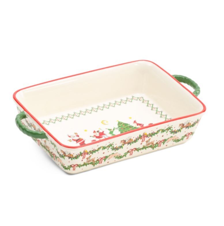 Cath Kidston Christmas Medium Rectangular Roaster w/ Handles 8.5x6 (NEW)