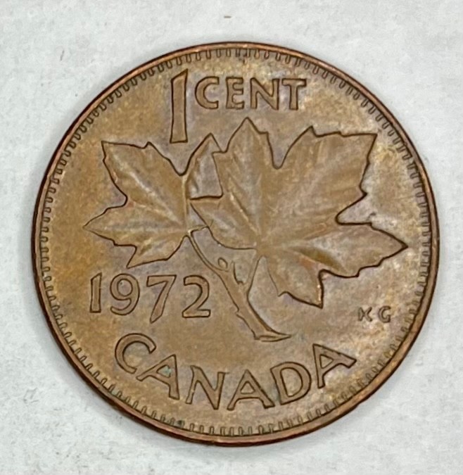 1972 Canada Maple Leaf Penny 1 Cent Coin