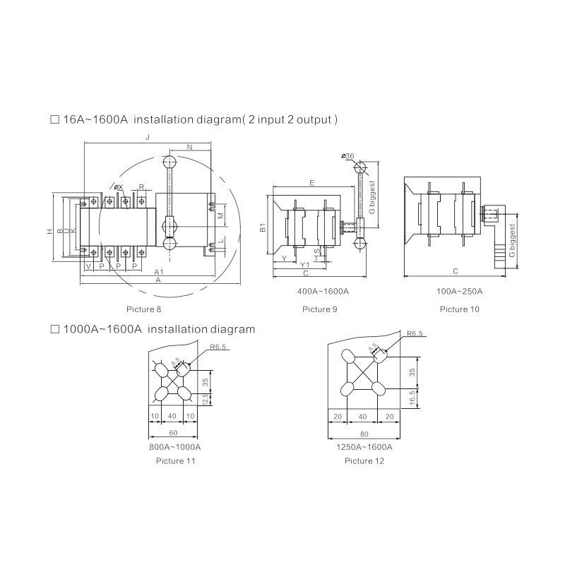 Industrial Automatic Transfer Switch 400A 4 Poles 110V 220V Grid to AC Generator