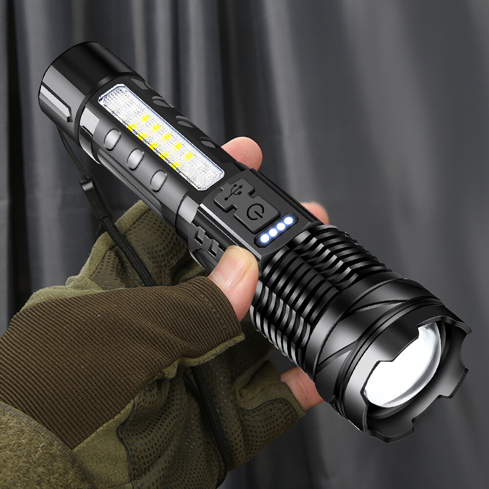 1000000 Lumens Rechargeable Super Bright LED Tactical Flashlight LED Work Light