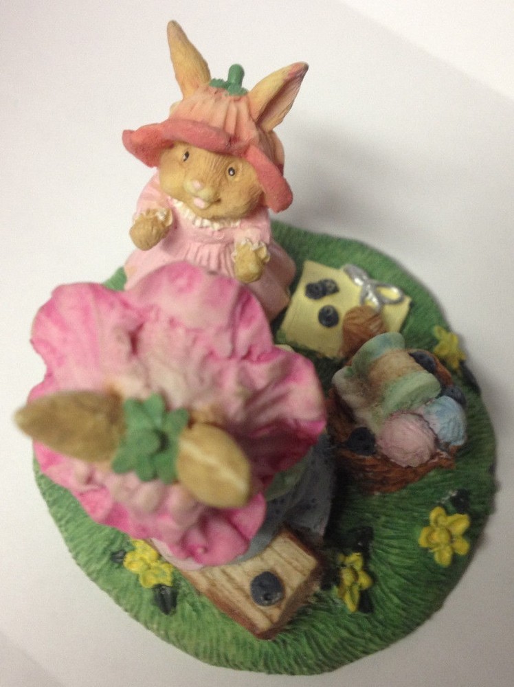 Easter Scene Figurine, Bunnies in Spring, New
