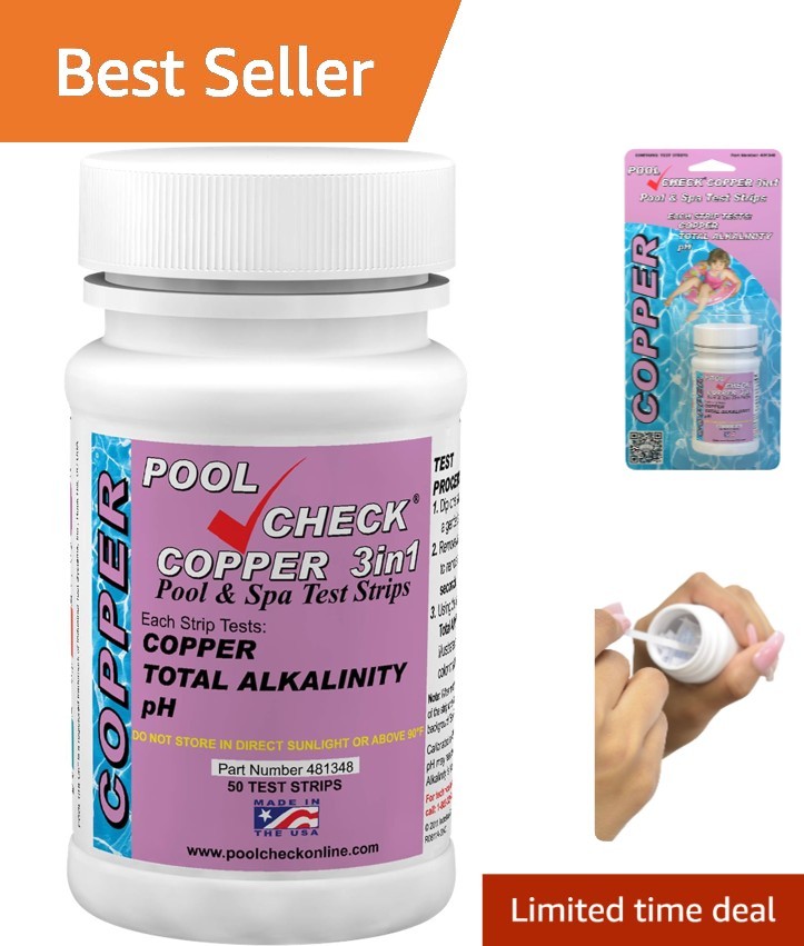 Effortless Pool Water Testing: Copper & pH Strips with Fast Color Matching Guide