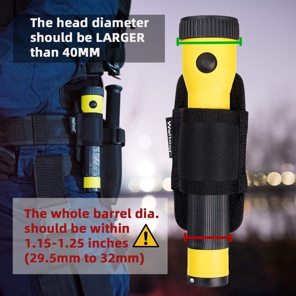 Nylon Flashlight Carry Case with Snap Closure for Easy Access & Protection