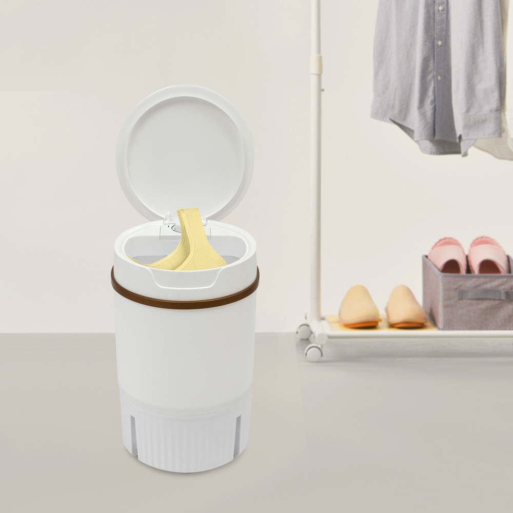 Portable Mini Washing Machine Washer with Drainage Basket Multi-Functional White