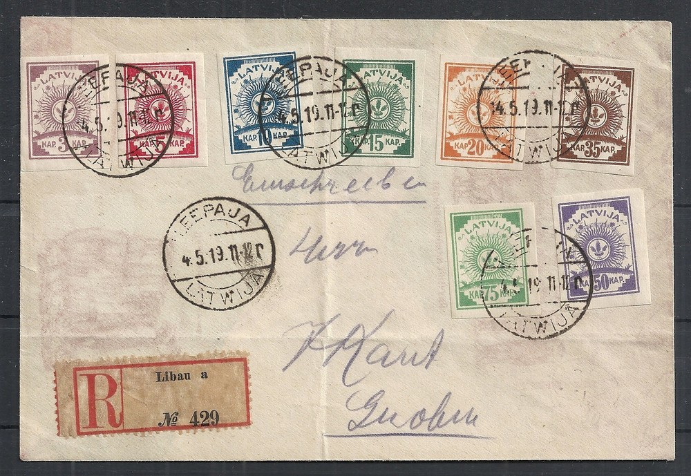 Latvia covers 1919 R-cover LIBAU