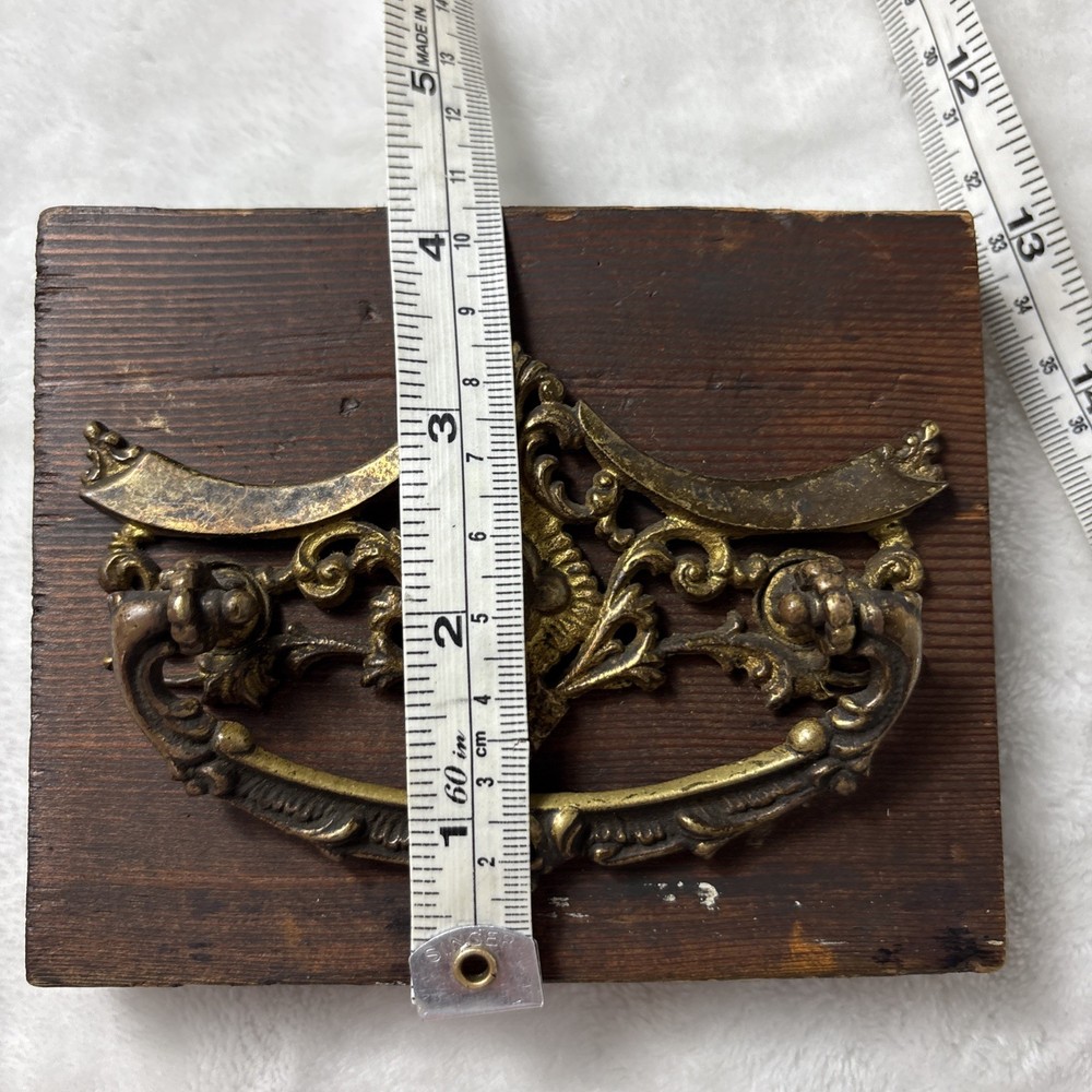 Pair Antique Victorian Ornate Brass Drawer Pulls Handles Rococo Hardware