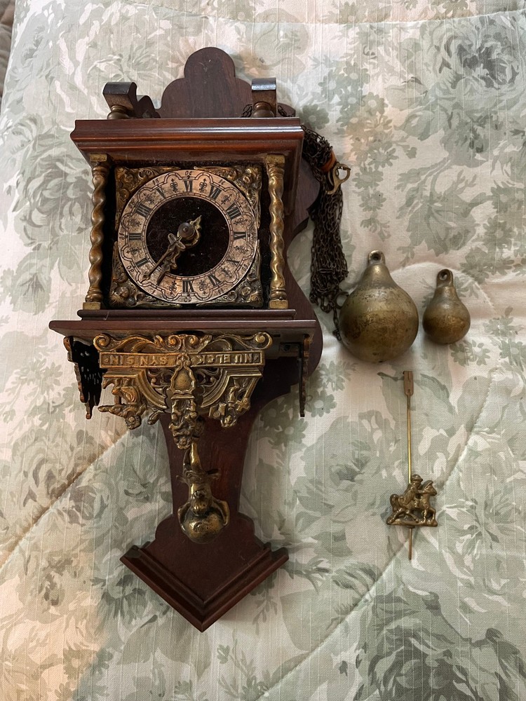 Dutch Zaanse Wall Clock with Weights and Pendulums