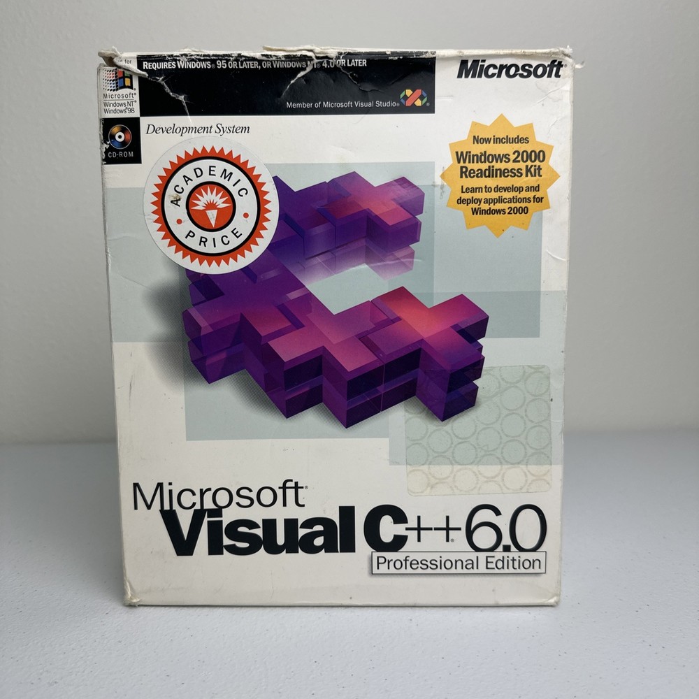 Microsoft Visual C++ 6.0 Professional Edition 1999 CD-ROM Windows