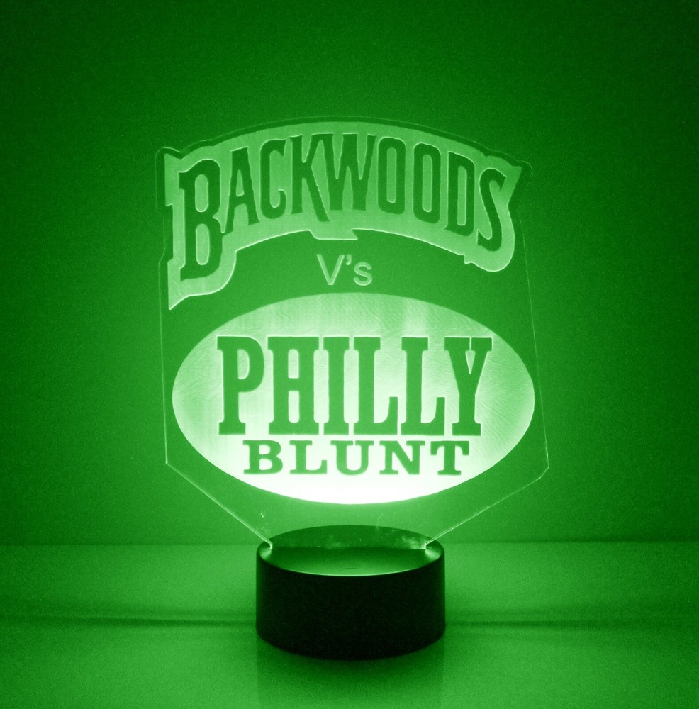 Backwoods - Philly Sign, Engraved LED Night Light Lamp with Remote Control Light