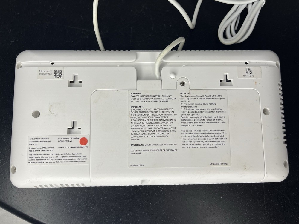 Cove EG91-VX Wired Touchscreen Panel Security System with Power Adaptor