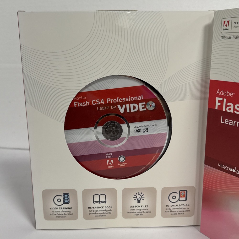 Adobe Flash CS4 Professional Learn by Video Training DVD-Rom Mac Windows Linux