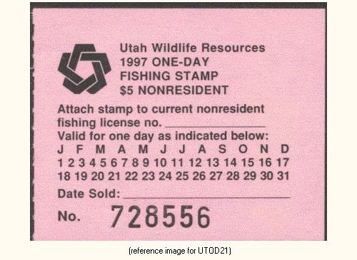 D2K Utah One Day Stamp 1997 $5.00