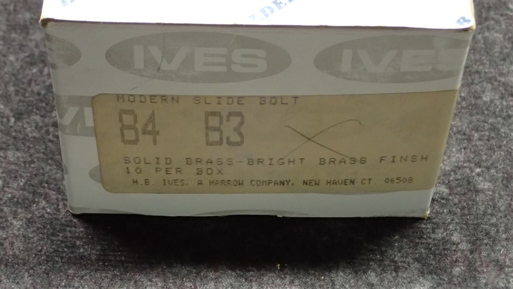 Ives 84-B3, 2-1/2" Modern Slide Bolt, Solid Brass Bright Brass Finish (G17)