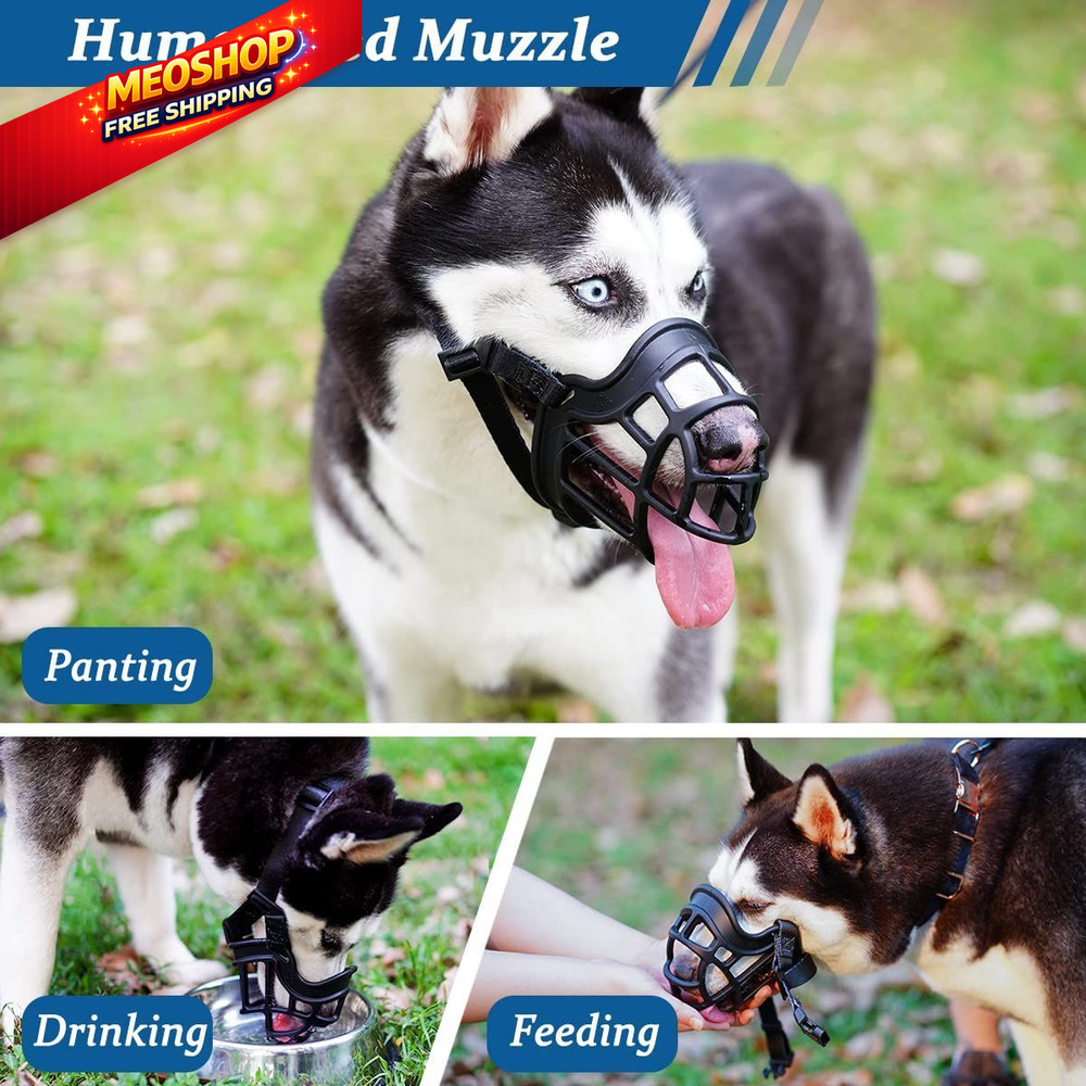 BARKLESS Dog Muzzle, Basket Muzzle Anti Biting 1 (Snout 6¼-7½"), Black