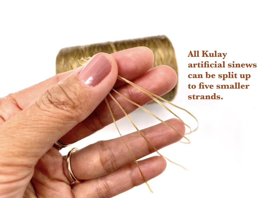 Kulay Artificial Deer Sinew Natural Waxed Flat Polyester Thread for Beading, ...