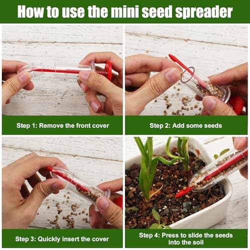 6pcs Seed Spreader Tool Set, Including 2 Small Seed Planter Sower Handheld