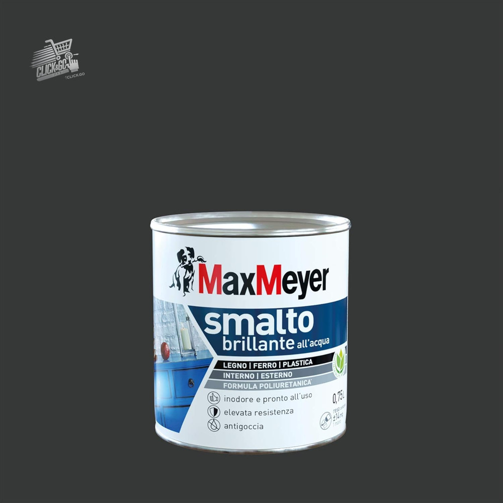 Glossy Black Polyurethane Water Enamel 0.75L