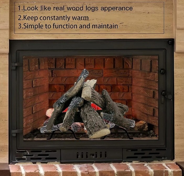 New Assorted Size Gas Fireplace Ceramic Logs 10 Pc For Gas Fireplace Or Firepit