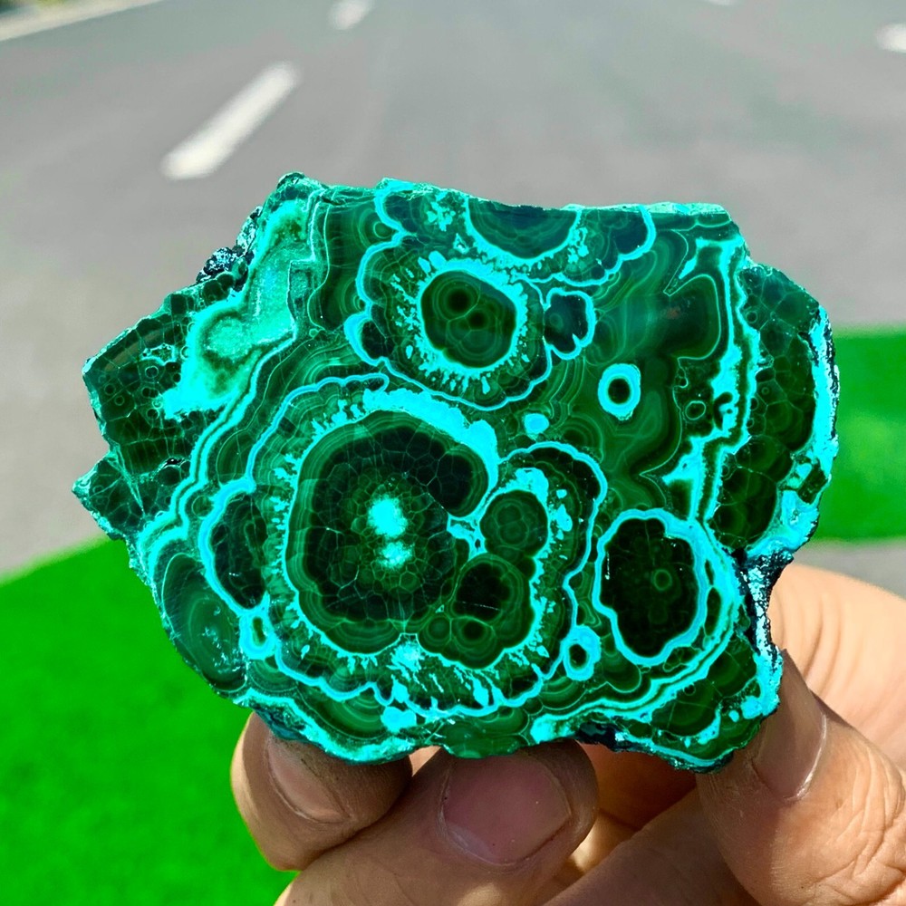 129G Natural Chrysocolla/Malachite transparent cluster rough mineral sample