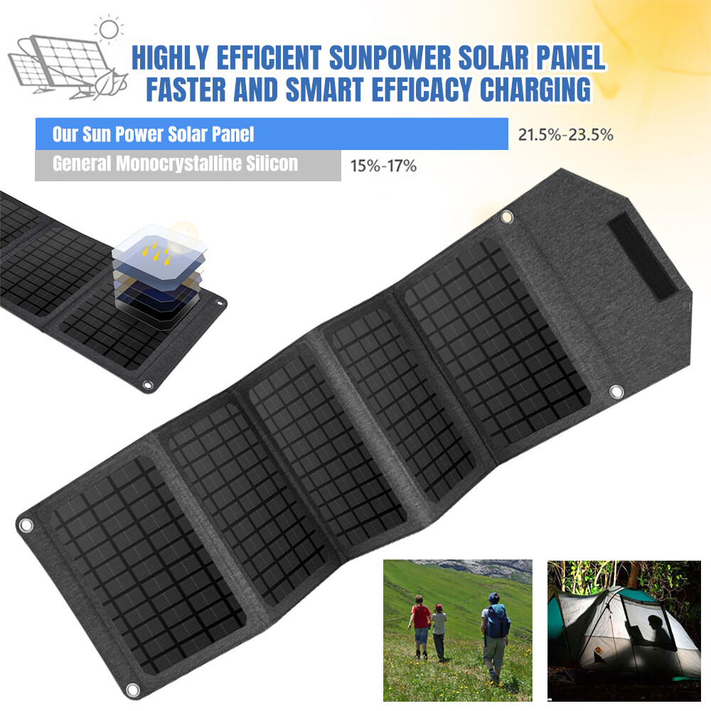 150W Portable Solar Panel Foldable Mono Solar Panel Charger for RV Camp Boat