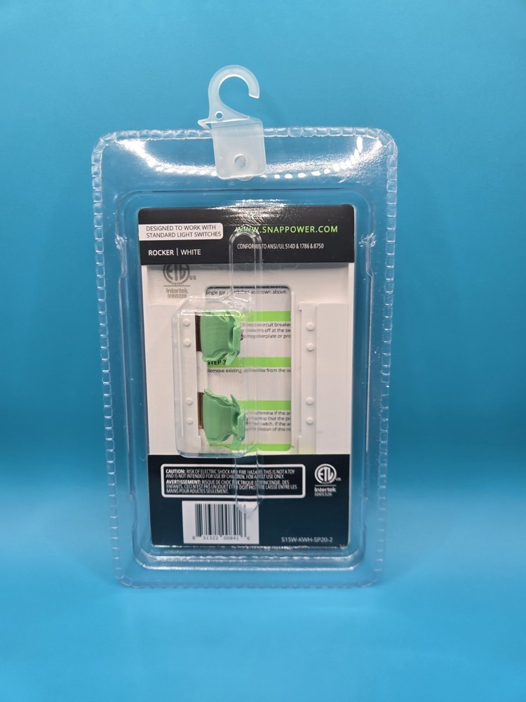 SNAP Power SwitchLight Single Pole Switches White LED Illuminated Cover