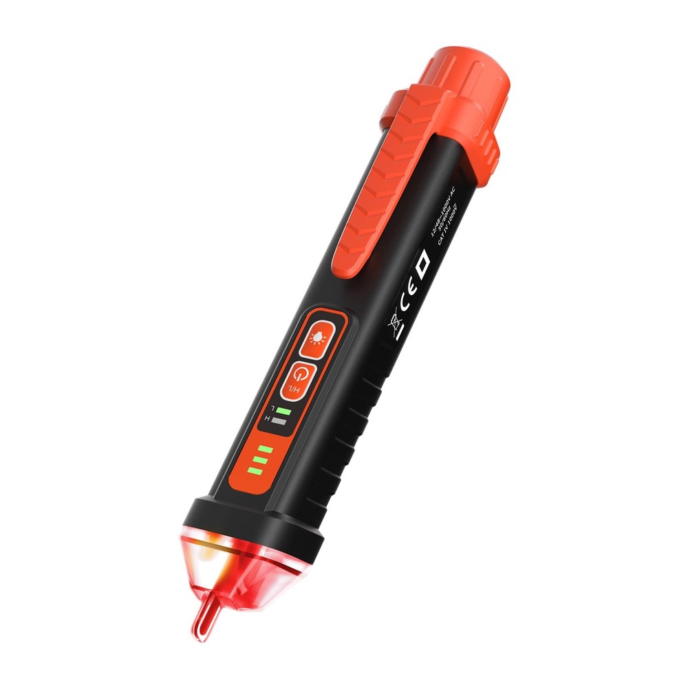 Non Contact Voltage Tester Pen AC Detector Orange for Electrical Testing