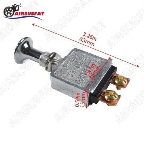 2X Push Pull Switch 75 Amp Spst On/Off 2 Position For Automotive Trucks Off-Road