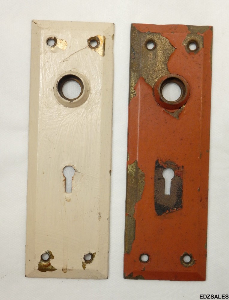 Vintage Round Door Knobs w/ Mortise Lockset Skeleton Key