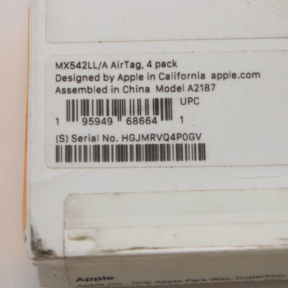 Apple AirTag - GPS Tracker - 4-pack - MX542LL/A - A2187