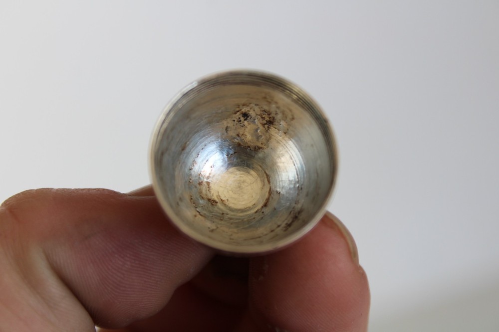 Antique Egg Sterling Silver Chatelaine Thimble Holder & Thimble / Pomander ?