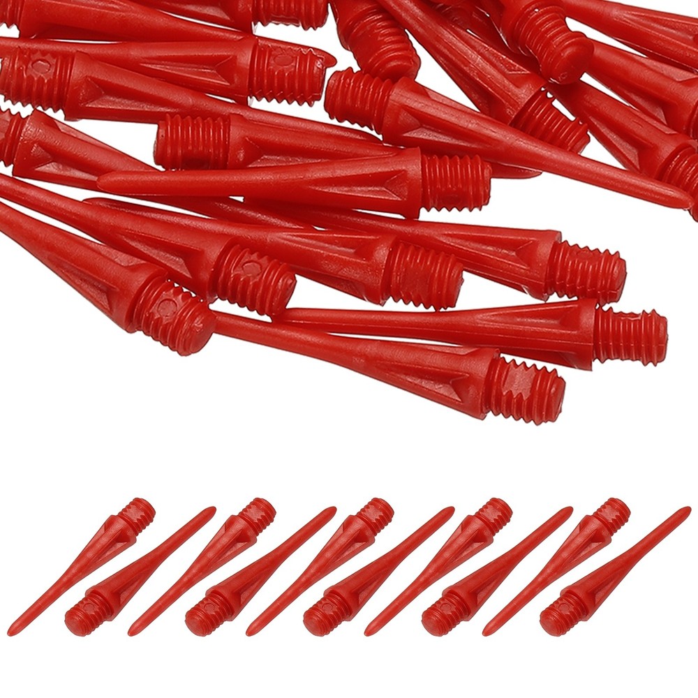 Plastic Dart Tips, 2BA Thread Soft Tip Dart Accessories 50 Pack & Red