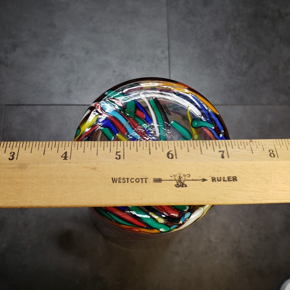 Abstract Studio Art Glass Confetti Multicolor Pitcher