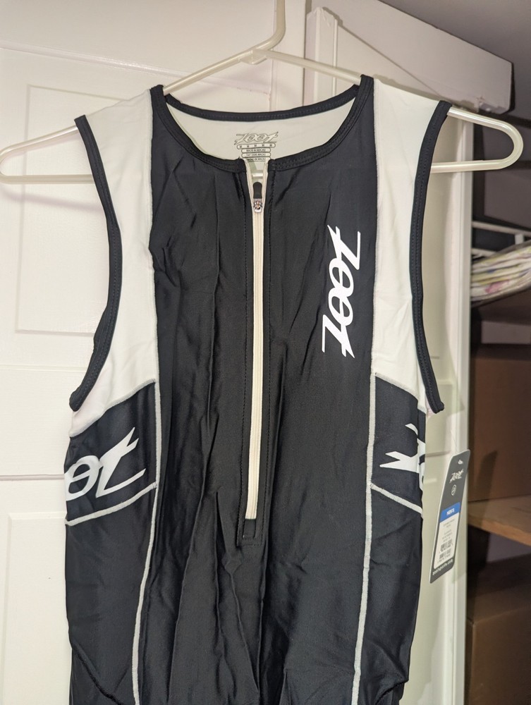 ZOOT Mens Black & White Performance Tri Racesuit Medium NWT
