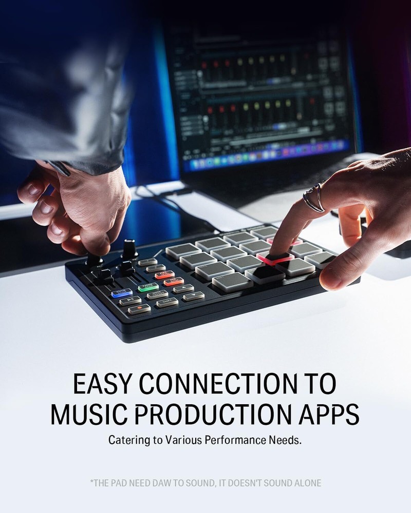 Donner Starrypad MIDI Controller Pad Beat Maker Machine 16 Pad 2 Fader & Knobs