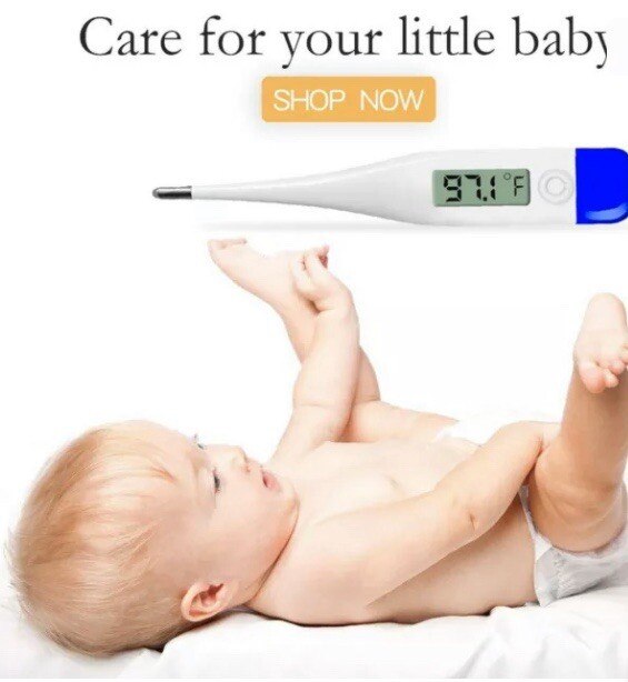 QQcute Digital Body Thermometer - Clinical Basic Thermometer Waterproof Tip