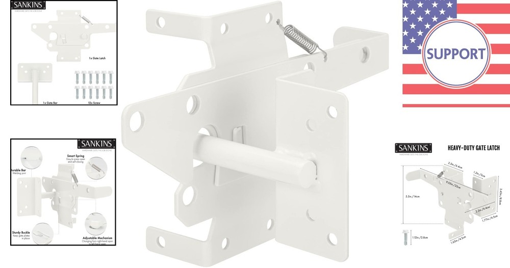Self-Locking Gate Latch - Heavy Duty Automatic Lock for Fences & Gates