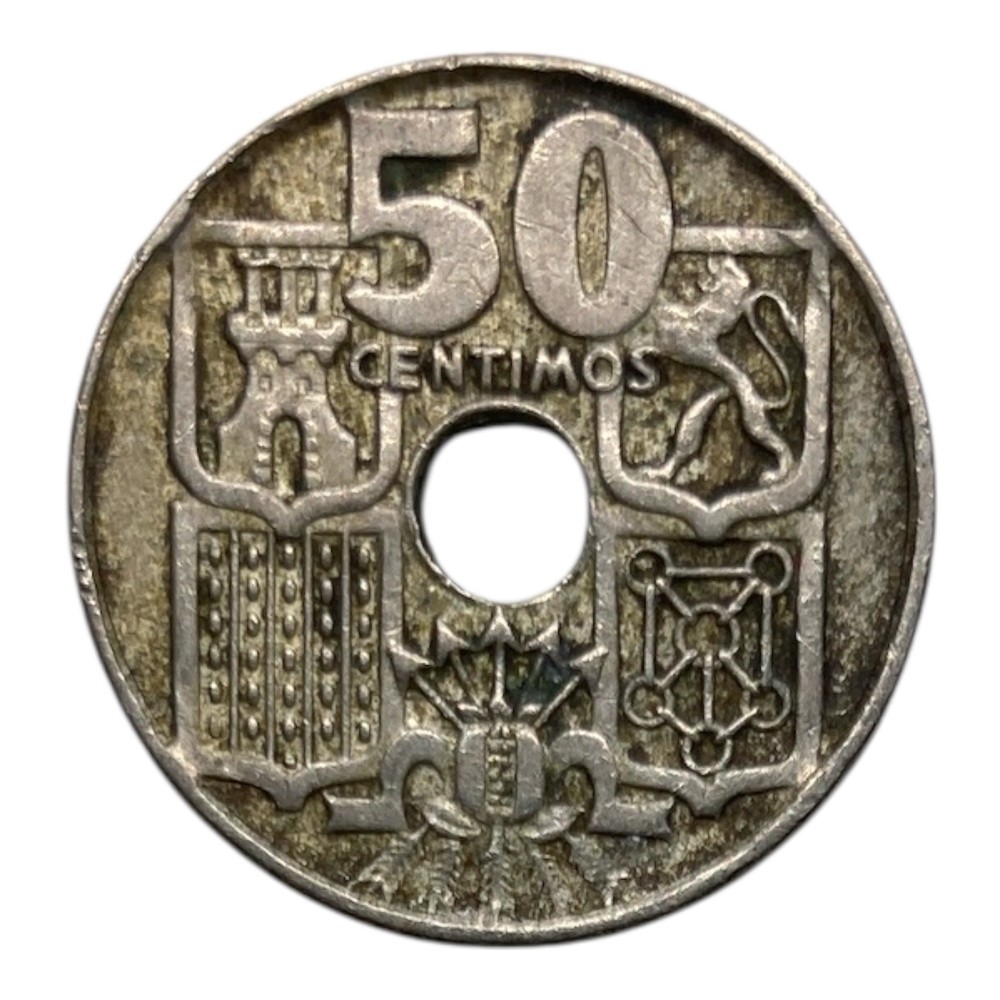 1949 Spain 50 Centimos Coin - KM# 777