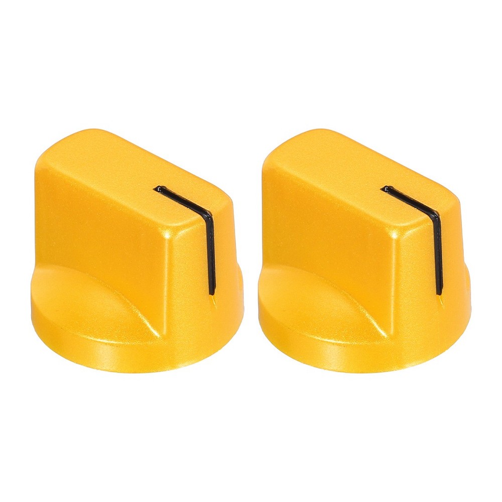 2Pcs 6.4mm Shaft Hole Pedal Knobs Pointer Control Knobs with Set Screw Gold
