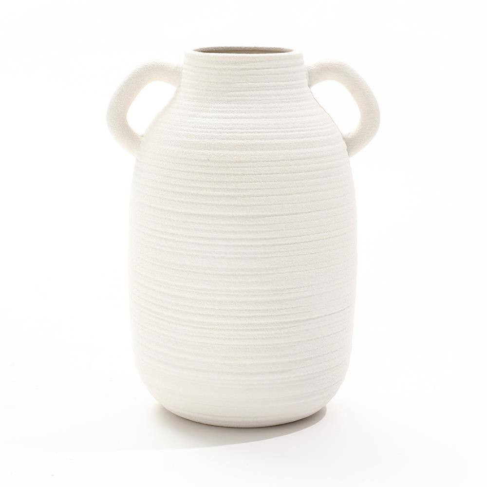 9.9 In. H White Ceramic Jug round Vase