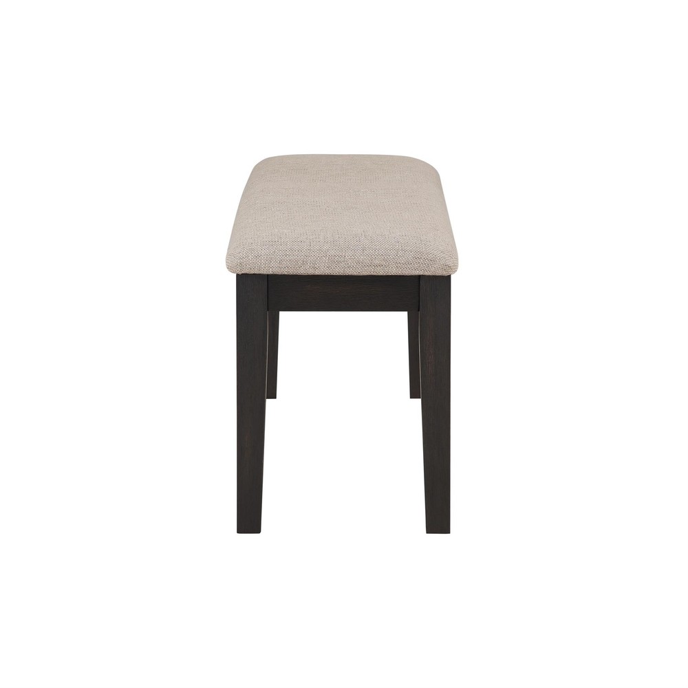Steve Silver Harington Solid Wood and Polyester Upholstered Bench in Black