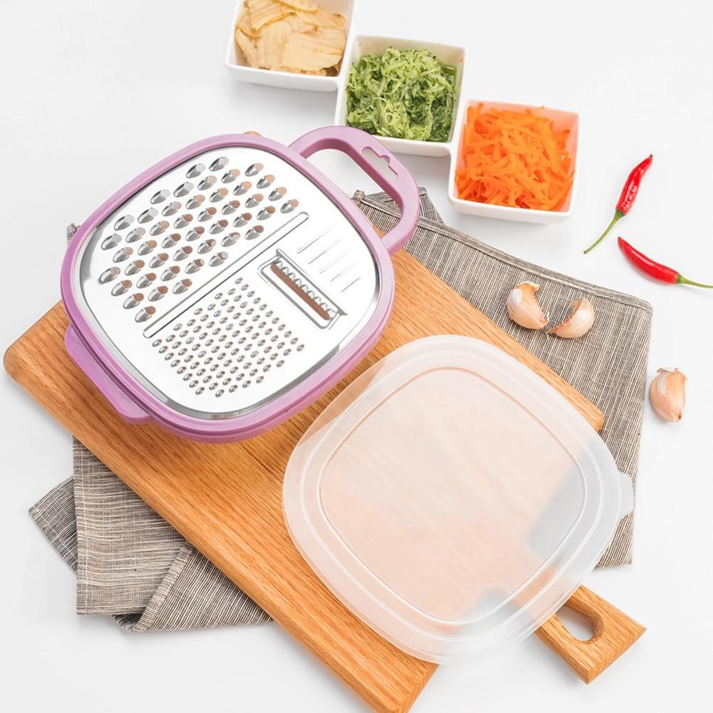 Cheese Grater with Container Box Grater with Handle for Kitchen Storage