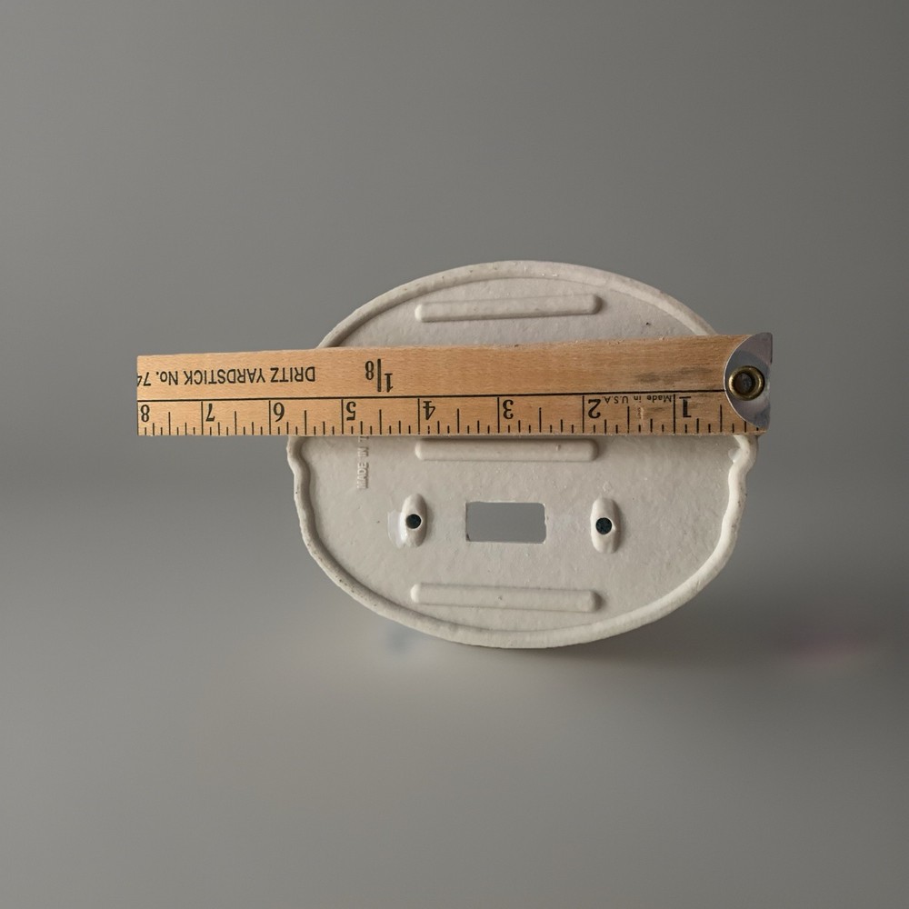 Vintage White Ceramic Double Light Switch Plate Cover Scroll Design Taiwan