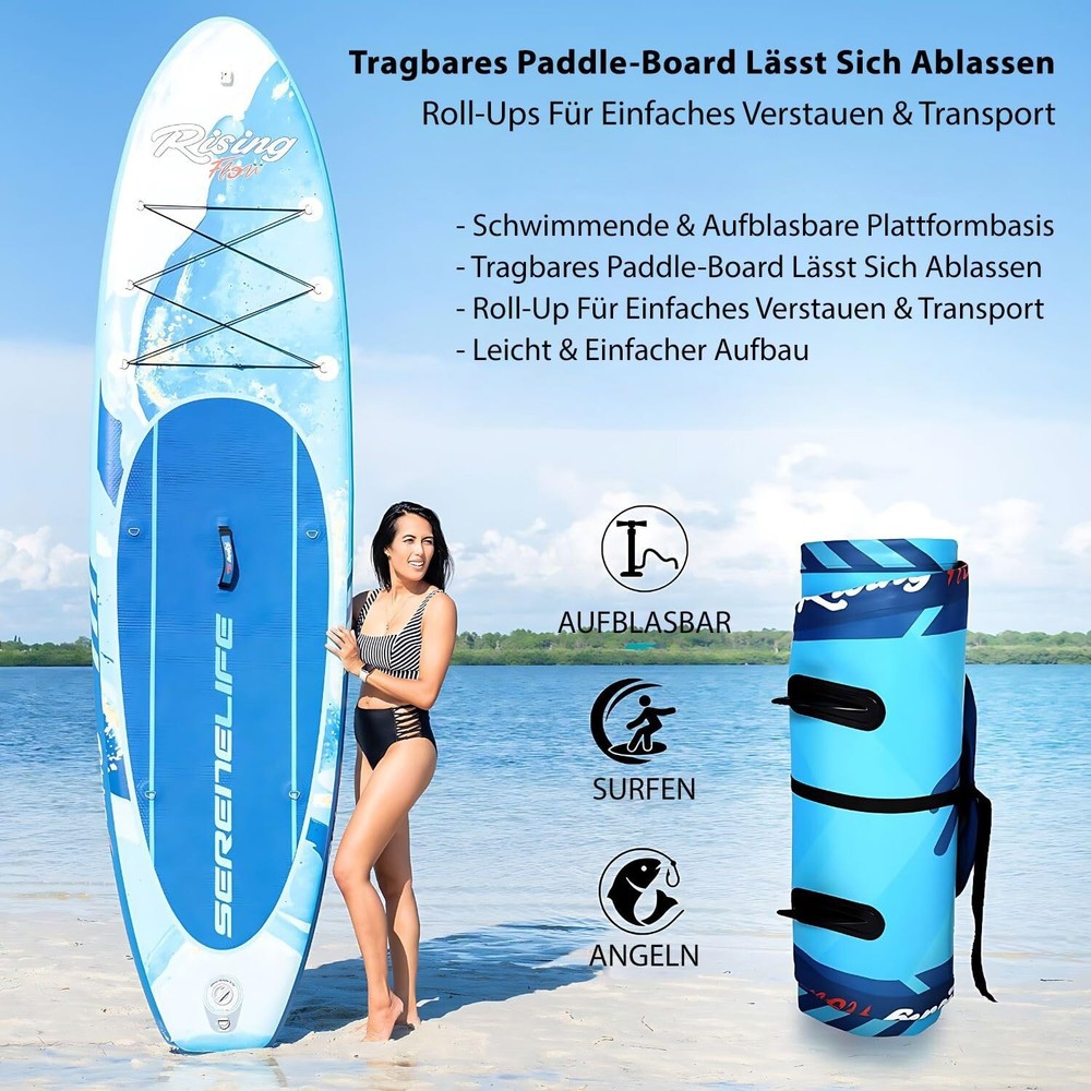 SereneLife Stand Up Paddle Board Light Blue